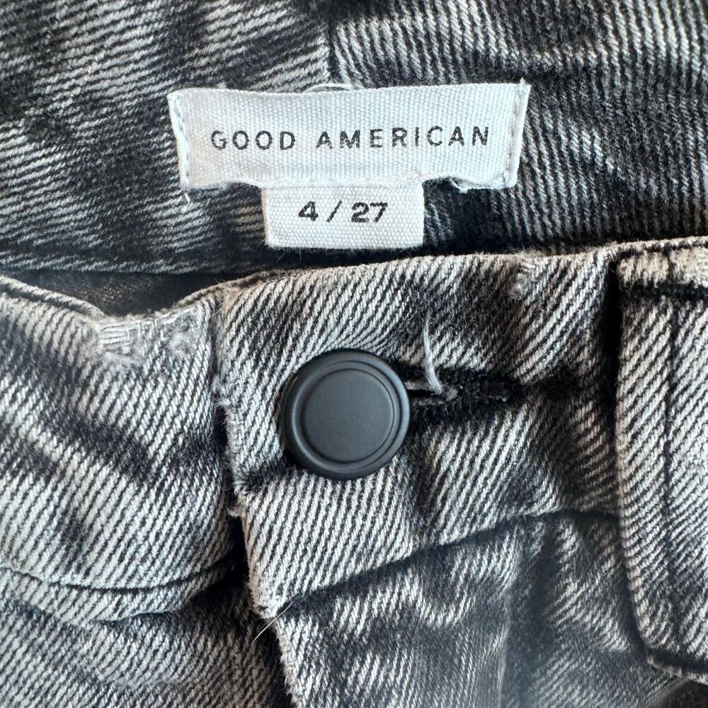 GOOD AMERICAN Good ’90s Icon Straight Jeans Charcoal Size 4/27 NWOT - Picture 5 of 11